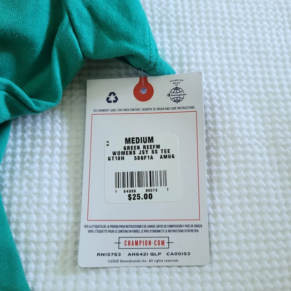 Champion🏆 Jade Green💚 Logo Tee👕 -  NWT - Picture 13 of 13